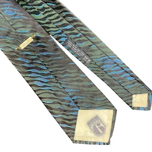 Black and blue ripple effect silk tie - Take 6 - Picture 5 of 7